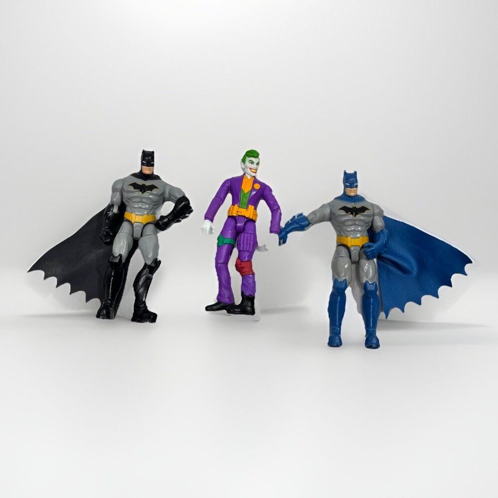 DC Rebirth Batman x2 Joker 4” Action Figure Lot Spin Master